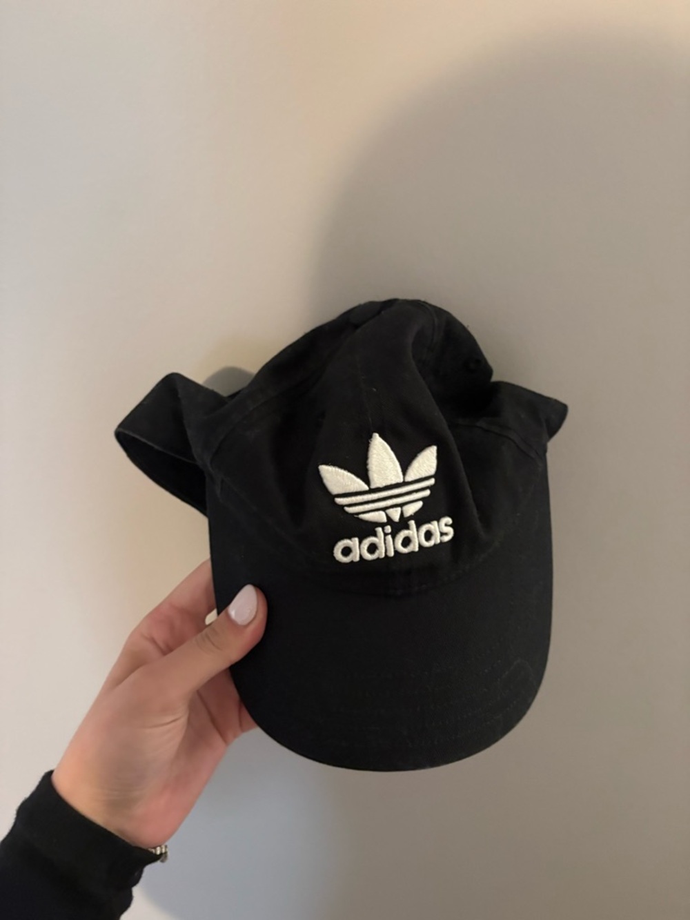 adidas Black Cap with White Trefoil Logo